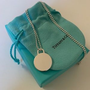 100% Authentic Tiffany&Co Round Charm Necklace 18”